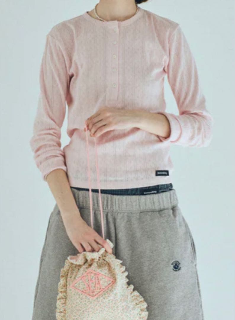 未使用★SEA ヘンリーネック L/S TEE★ピンク