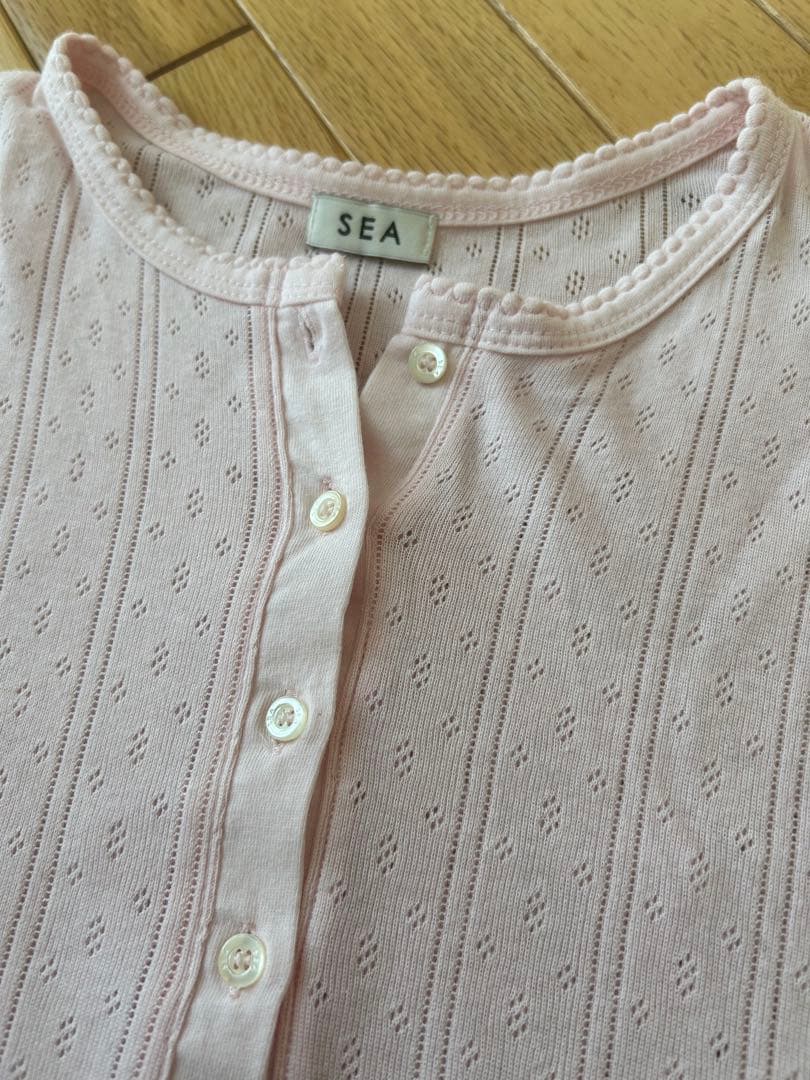 未使用★SEA ヘンリーネック L/S TEE★ピンク