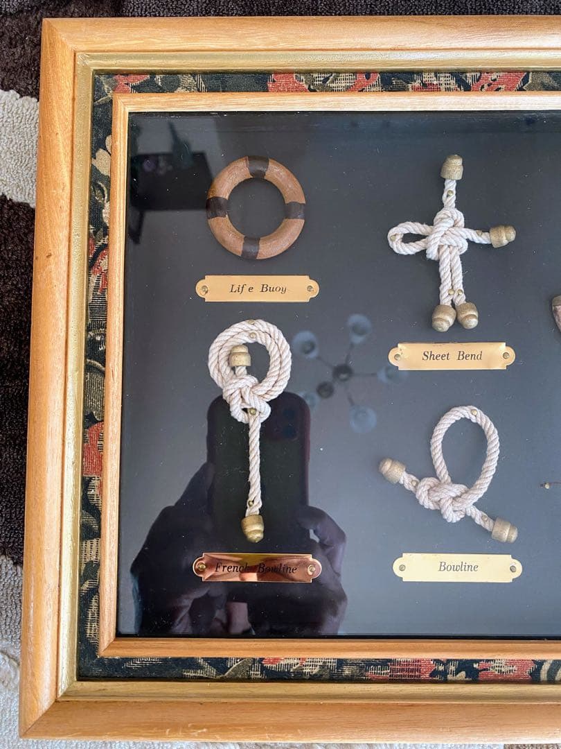 マリンロープ 結び 標本 額入り マリン 船舶 ヴィンテージ風 インテリア