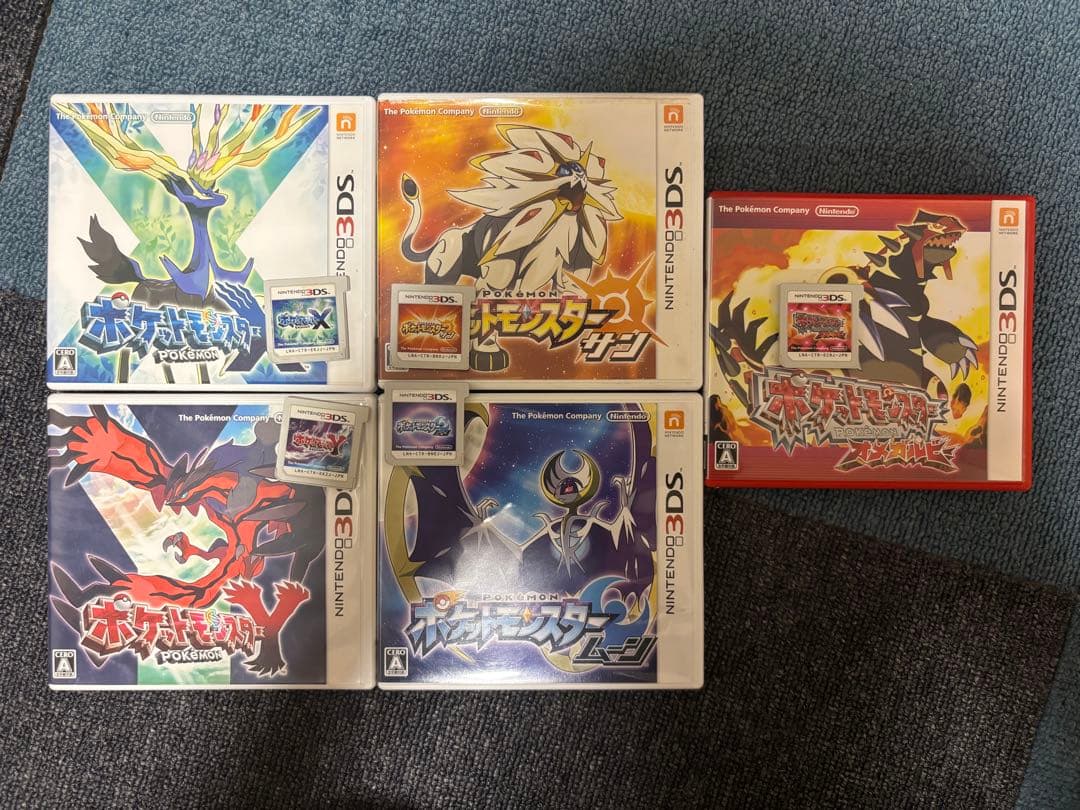 ポケットモンスター ゲームソフト 5作品　サン　ムーン　X Y オメガルビー