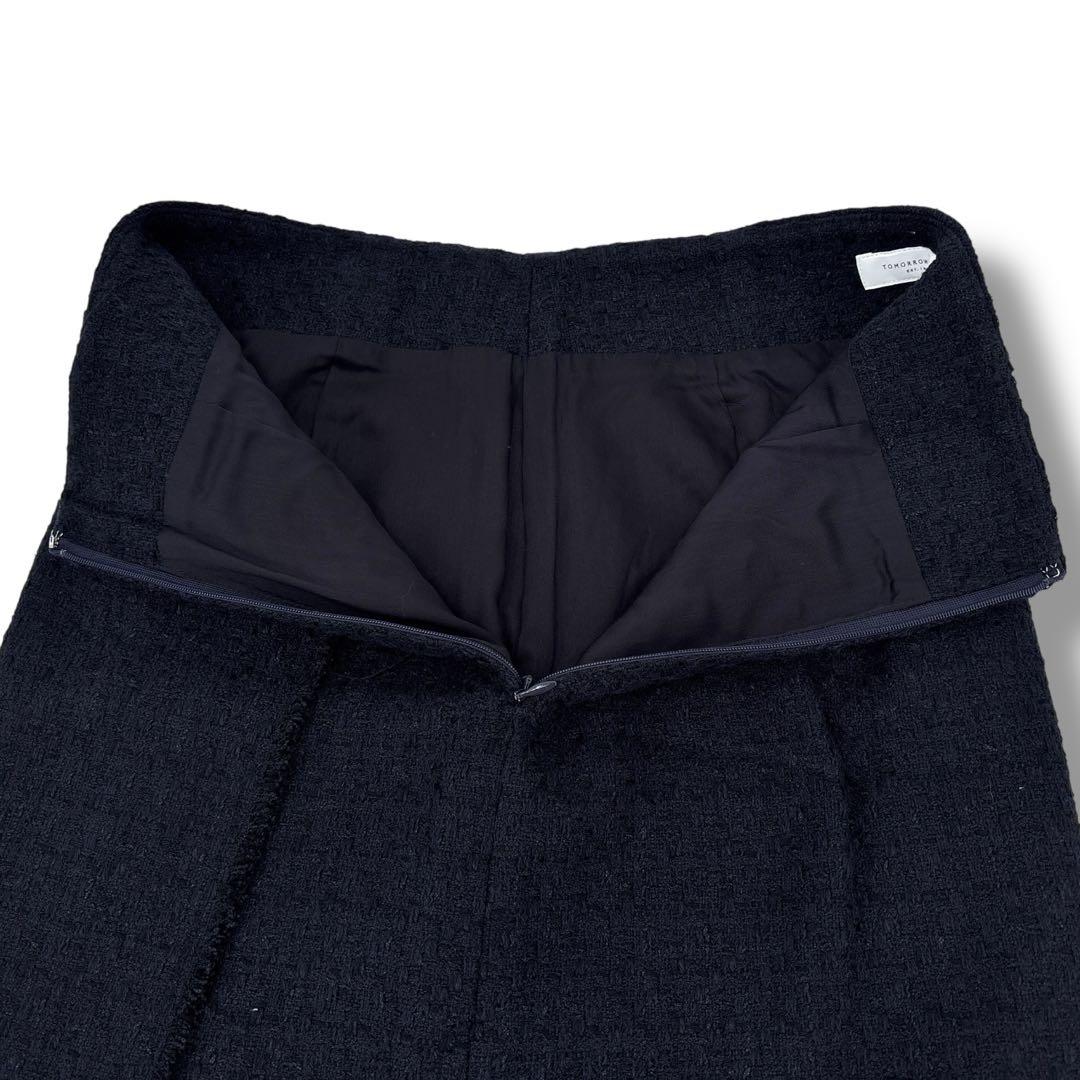 極美品】トゥモローランド ツイード スーツ セットアップ ノーカラージャケット