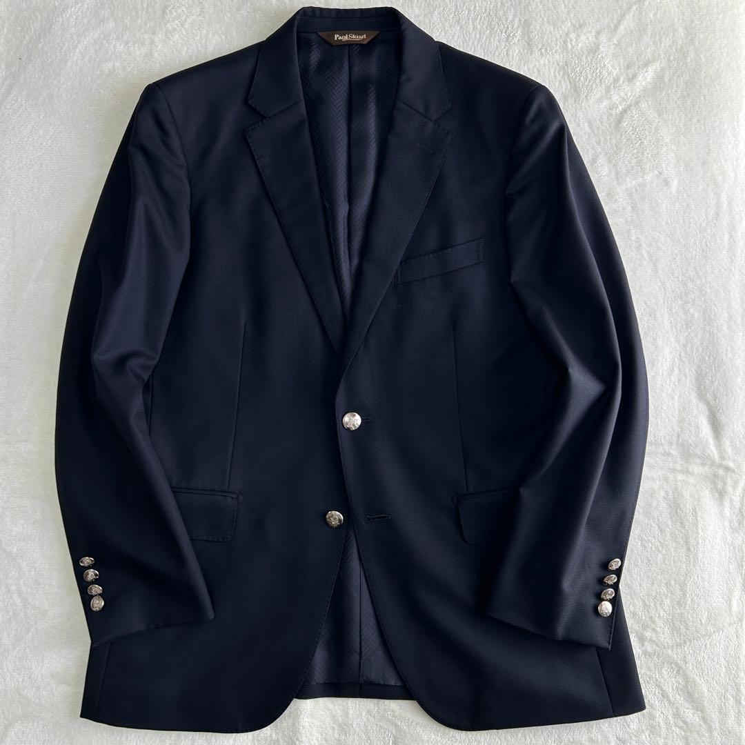 未使用級 ポールスチュアート ウール 銀ボタン 紺ブレザー 46Lジャケット