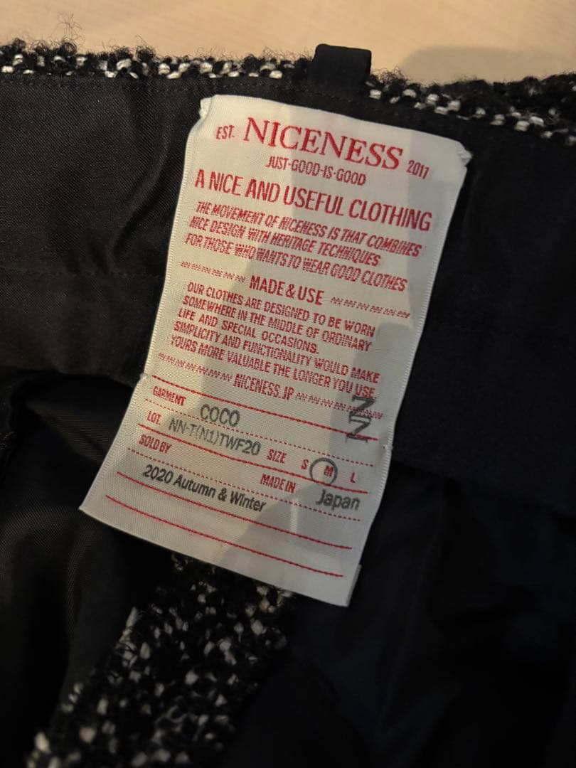 niceness coco ツイードワイドパンツ