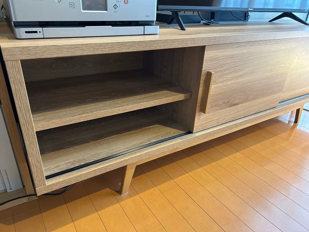 【極美品／大川家具】北欧テイスト/テレビボード/ナチュラル165cm