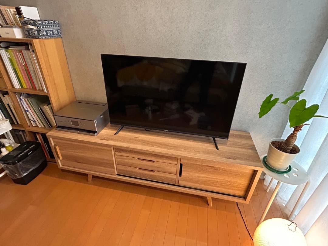 【極美品／大川家具】北欧テイスト/テレビボード/ナチュラル165cm