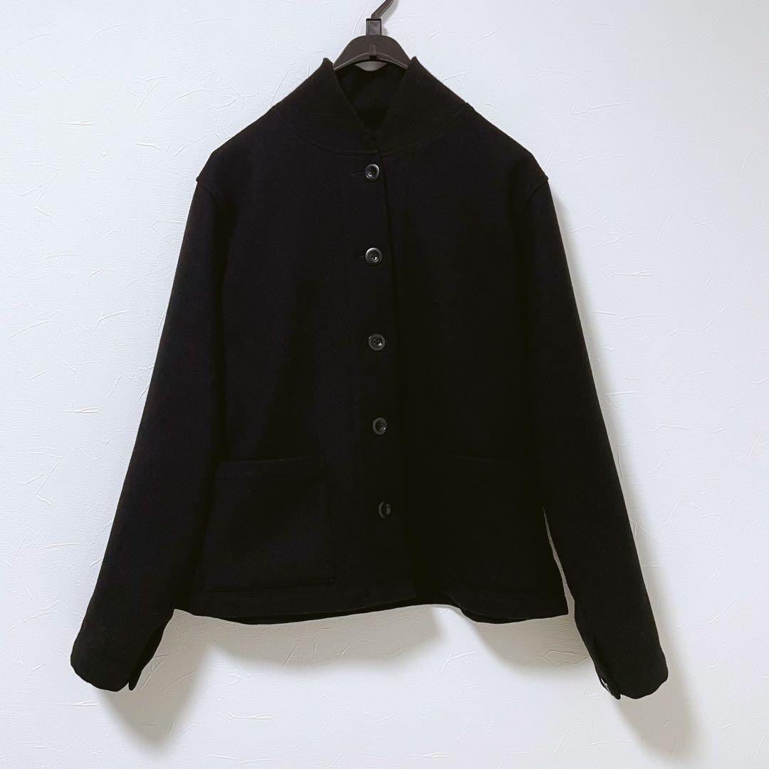 MHL. エムエイチエル 15AWリブ襟ショートウールコート Ⅰ