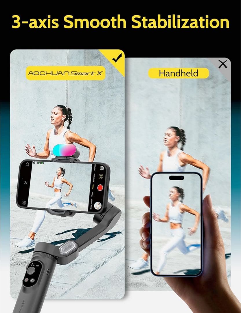 【新品】Smart X Kit スマホ動画撮影用3軸ジンバル AOCHUAN