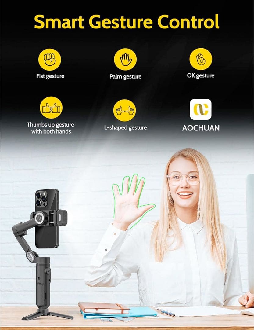 【新品】Smart X Kit スマホ動画撮影用3軸ジンバル AOCHUAN