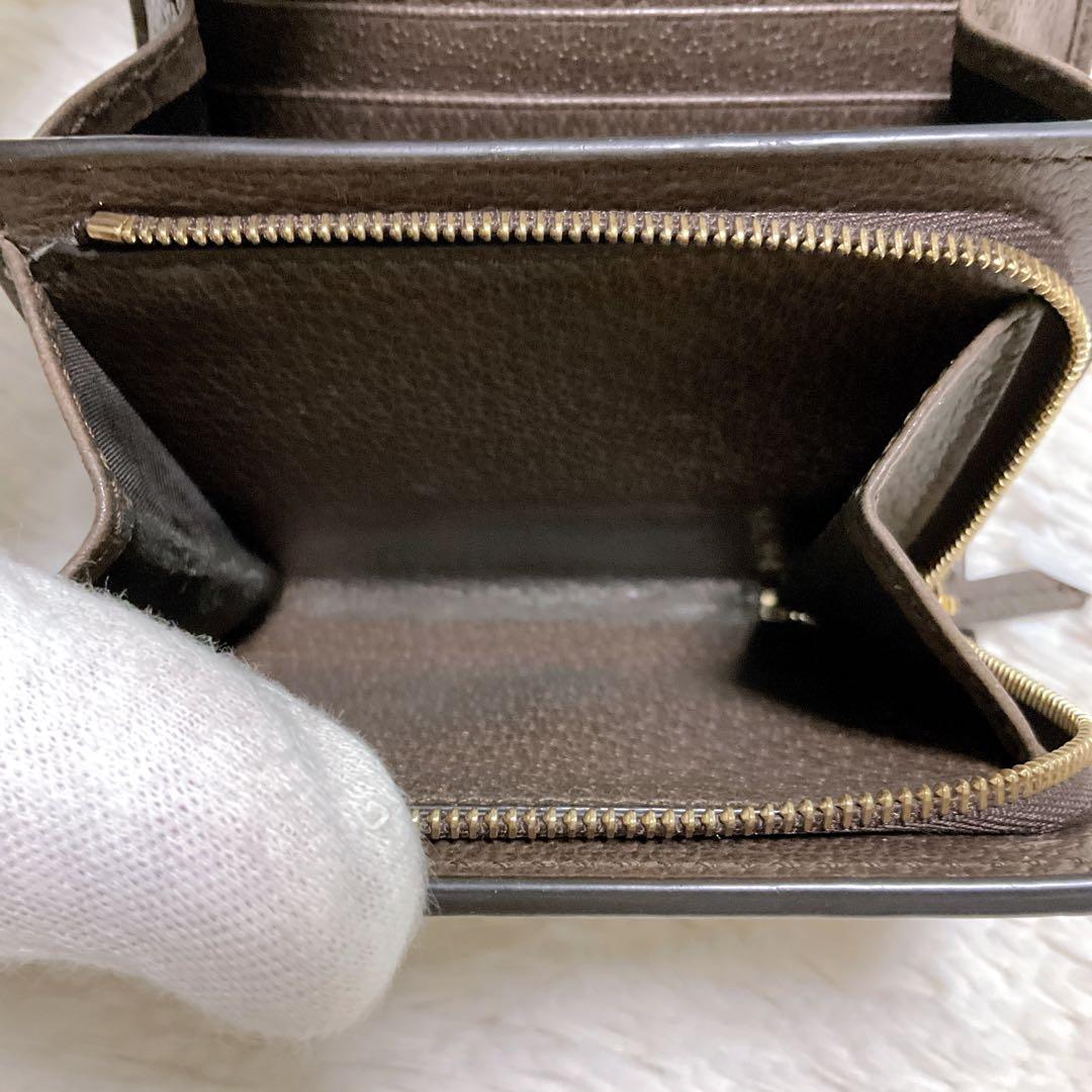 ♡美品♡グッチ オフィディア 二つ折り財布 GGマーモント シェリーライン ロゴ