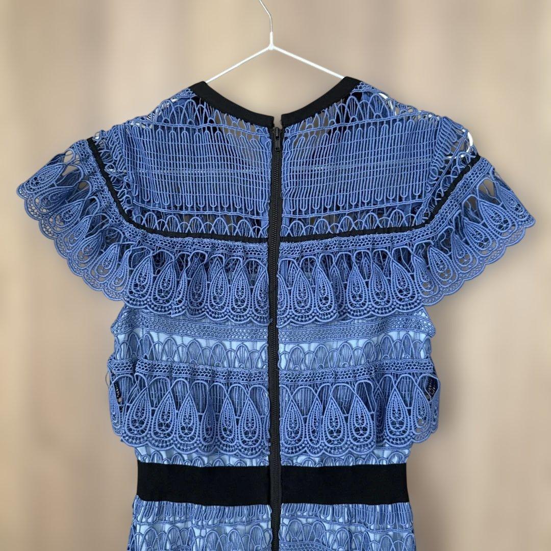 セルフポートレート ブルー レース ワンピース