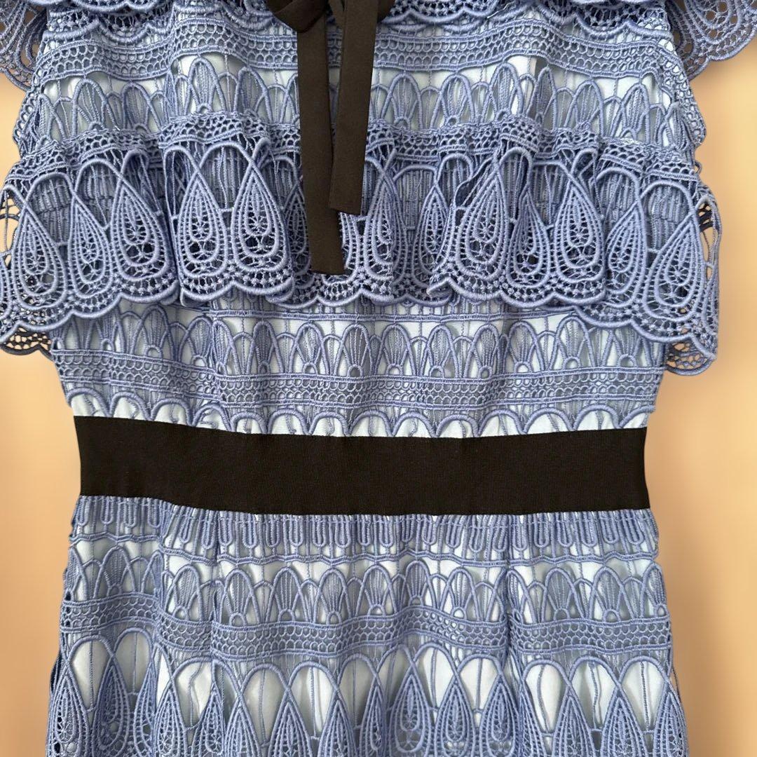 セルフポートレート ブルー レース ワンピース