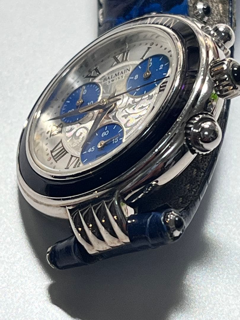 BALMAIN クォーツ クロノグラフ 腕時計 ビンテージ スイス製