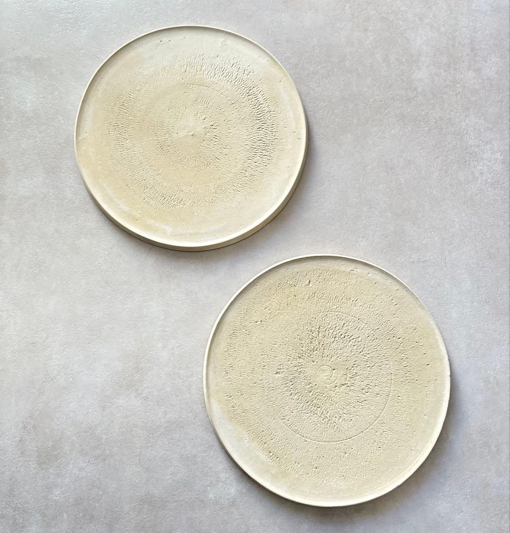 紺野乃芙子 白土 ディナープレート 25cm 2枚セット やちむん