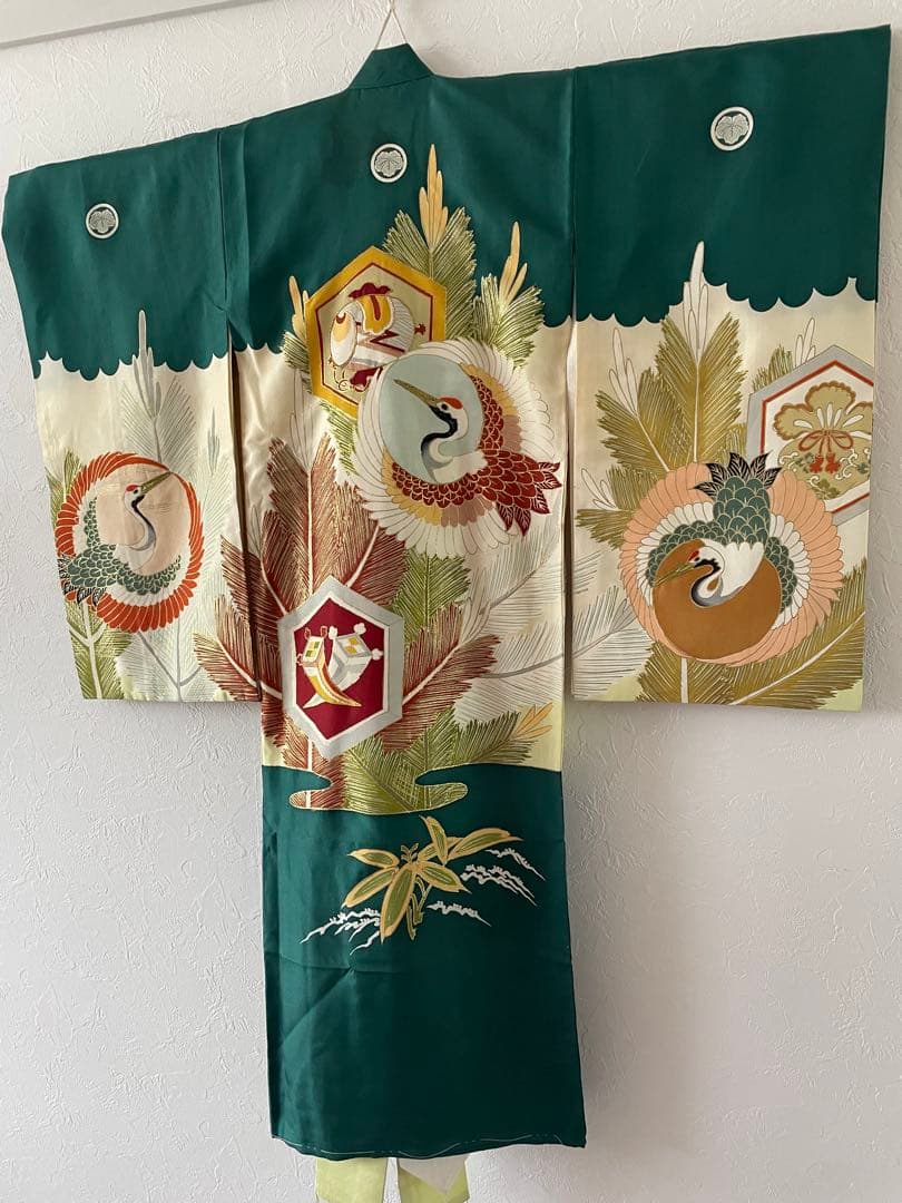 七五三　3歳　アンティークお着物セット　総絞りの被布コーデ　ブーツセット