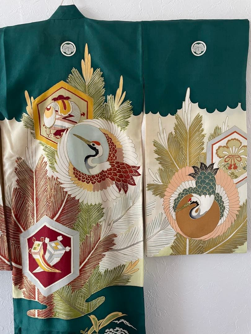 七五三　3歳　アンティークお着物セット　総絞りの被布コーデ　ブーツセット