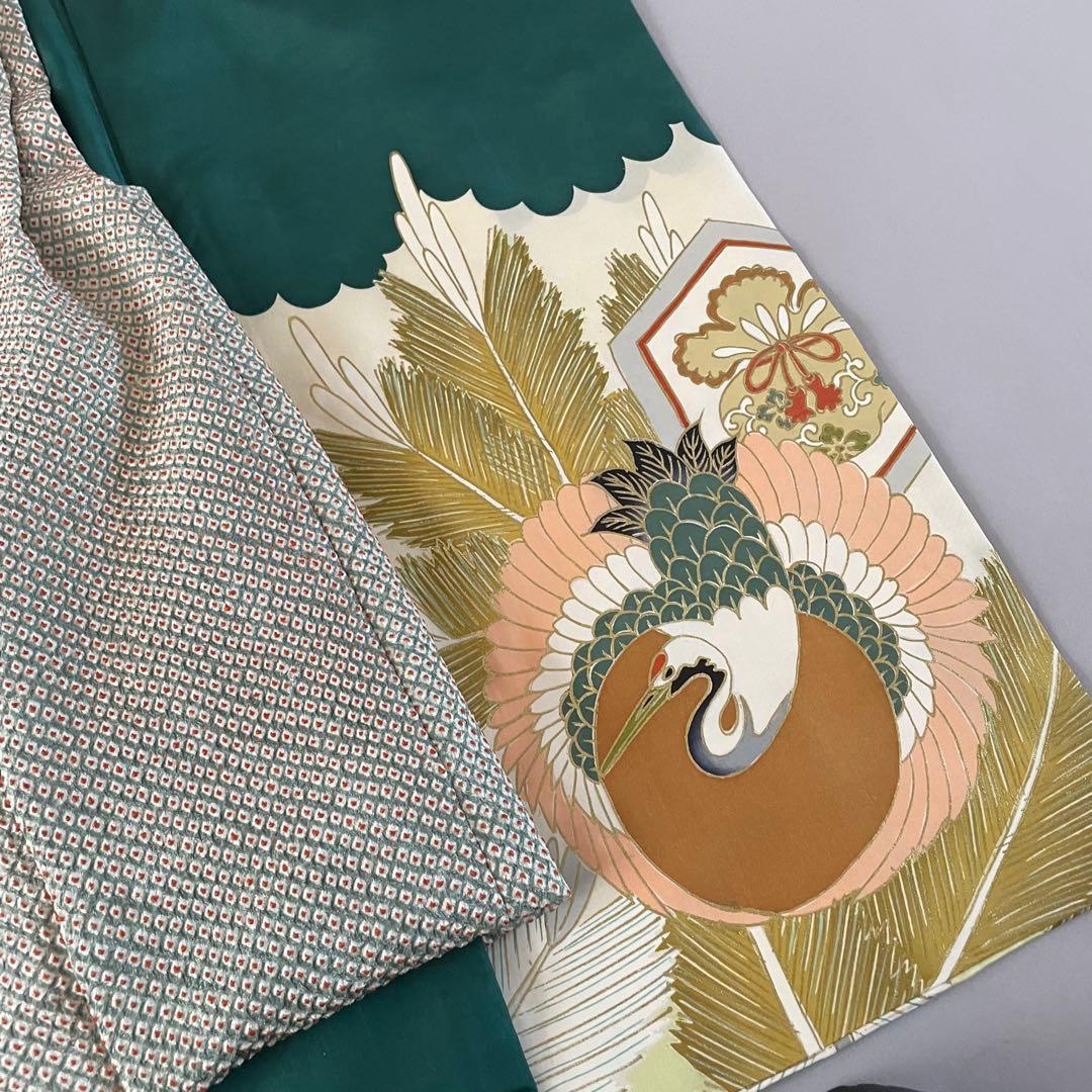 七五三　3歳　アンティークお着物セット　総絞りの被布コーデ　ブーツセット