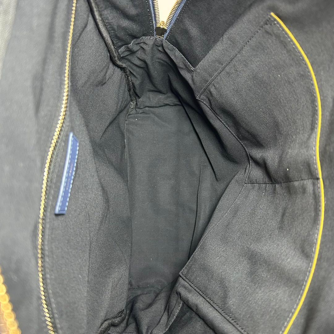 【未使用級】 ポールスミス インレイドストライプ ハンドル リュック レザー 青