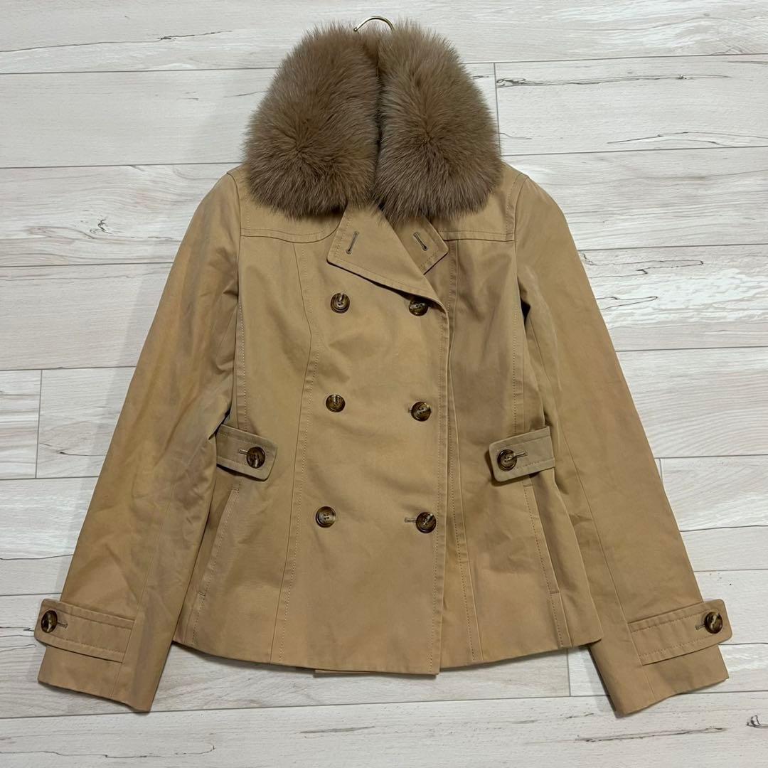 バーバリーロンドン　トレンチコート　フォックスファー　中綿コート　2way