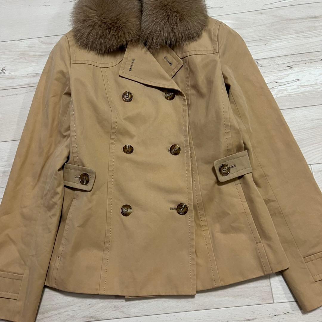 バーバリーロンドン　トレンチコート　フォックスファー　中綿コート　2way