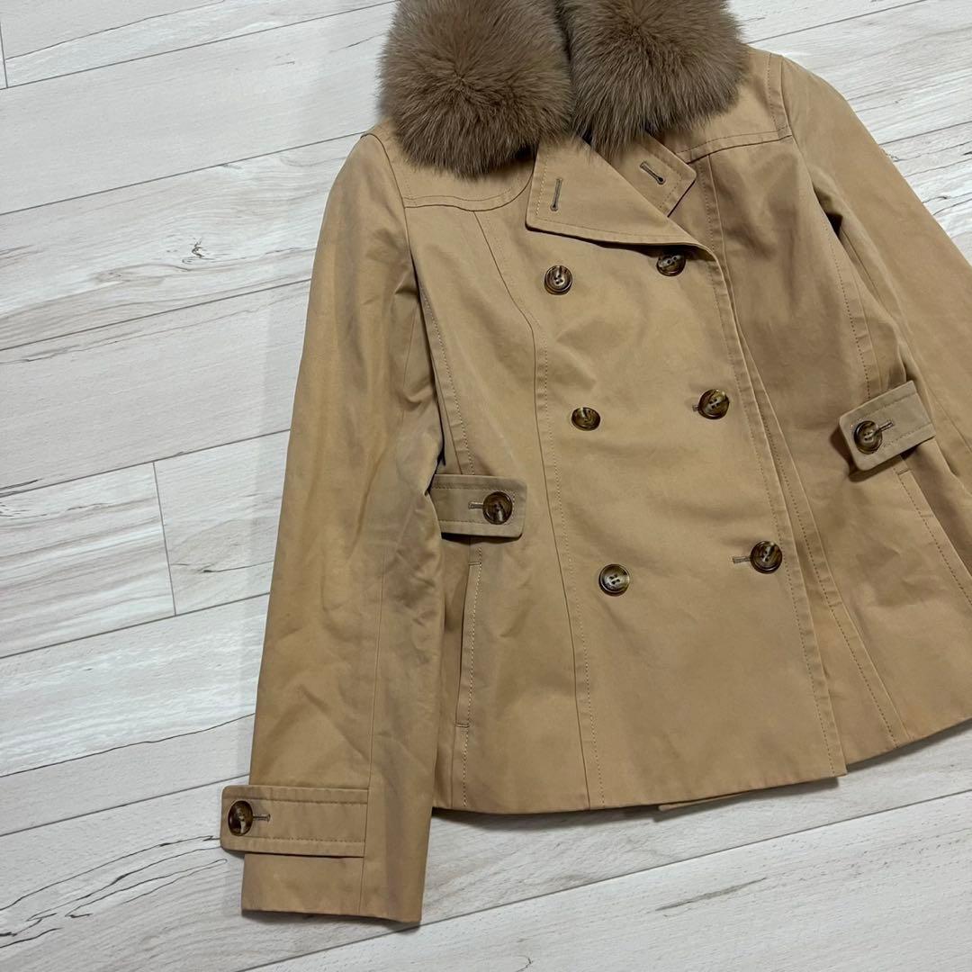 バーバリーロンドン　トレンチコート　フォックスファー　中綿コート　2way