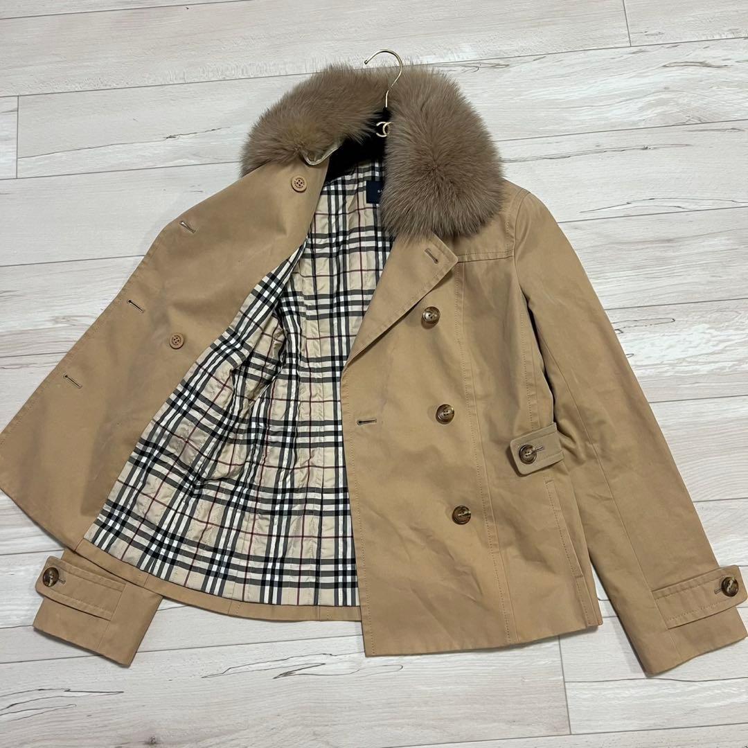 バーバリーロンドン　トレンチコート　フォックスファー　中綿コート　2way