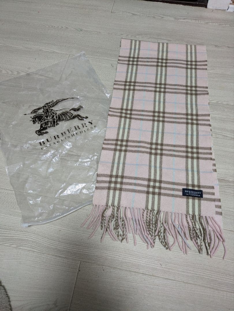 BURBERRY カシミヤ マフラー ピンク系