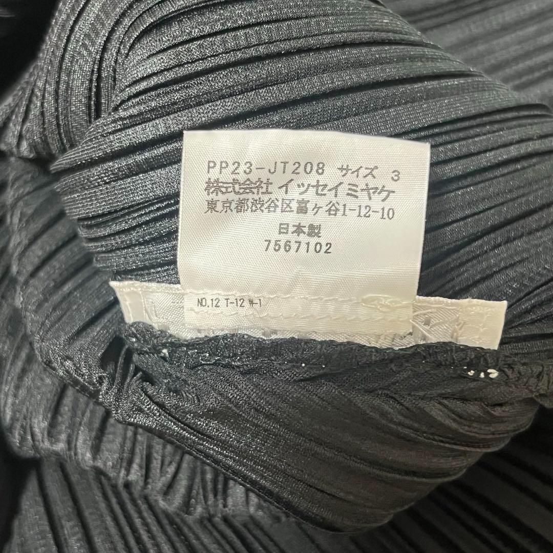 プリーツプリーズ　チュニック　Aライン　ワンピース　L フレンチスリーブ　黒