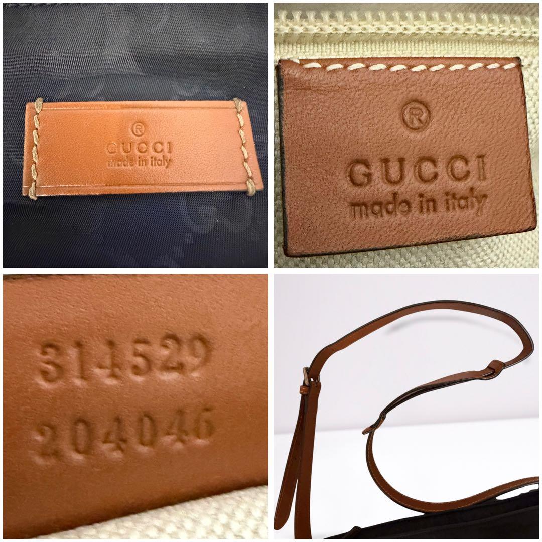 【正規品】グッチ GUCCI GG柄 ショルダーバッグ ナイロン 本革 ネイビー