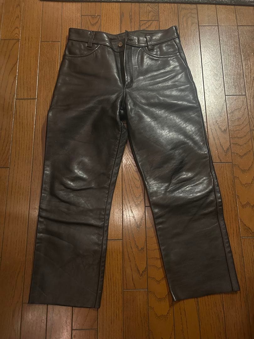 VANSONレザーパンツ　ブラック　W33