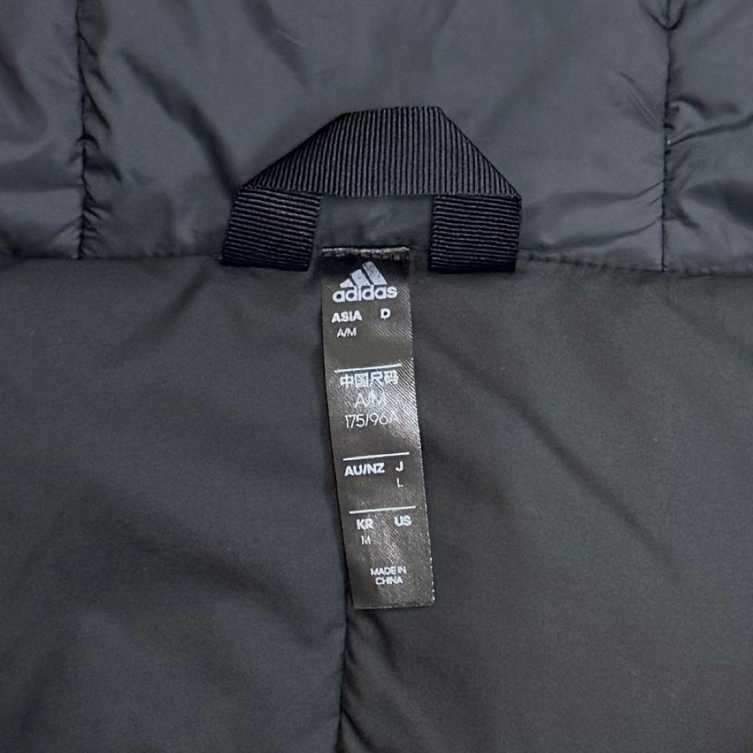 アディダス ロング ダウン ベンチコート L サイズ 3ストライプ ブラック