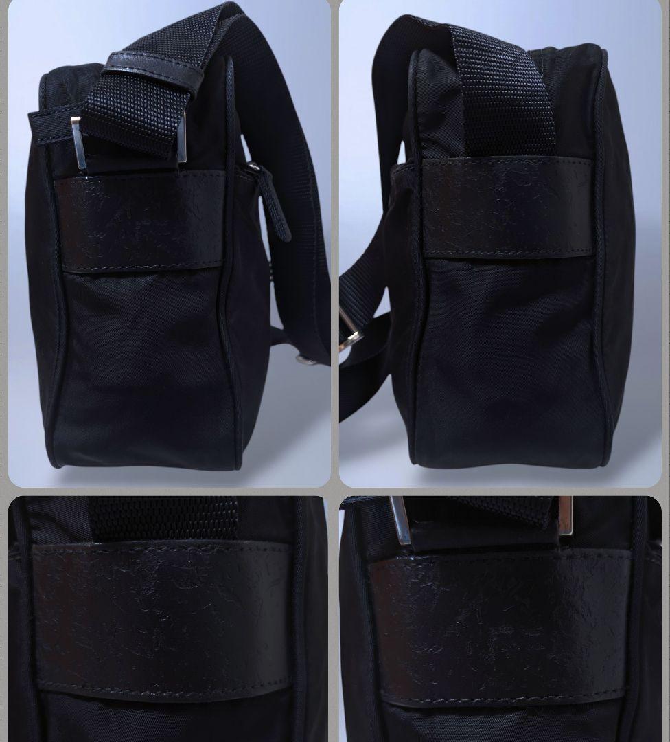 美品 PRADA ショルダーバッグ 斜め掛け カメラバッグ ブラック ナイロン