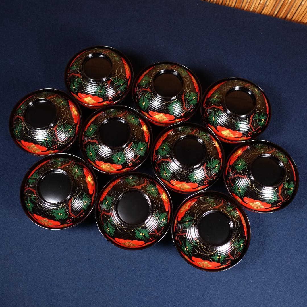 塗師 和田璜斎 秀衡絵 煮物椀 秀衡椀 10客 共箱