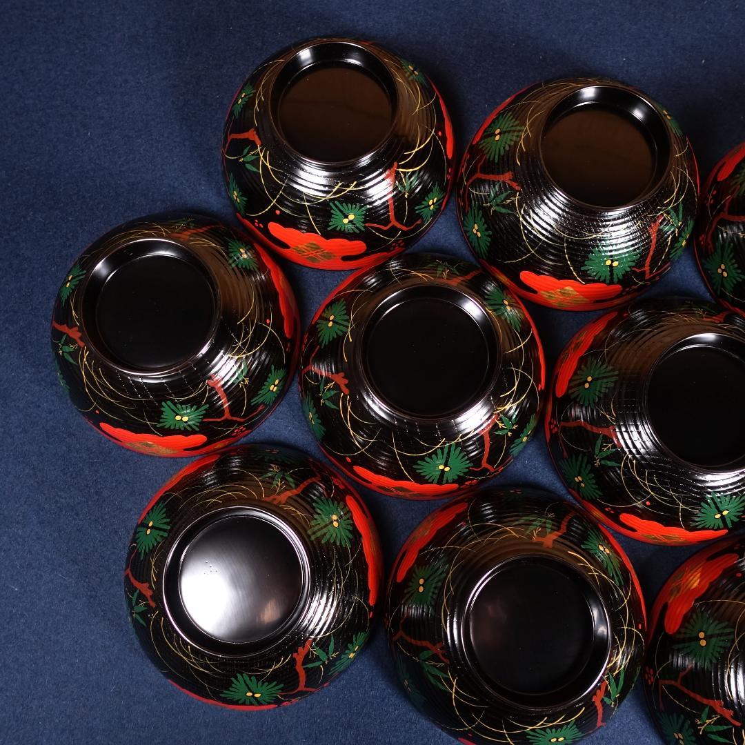 塗師 和田璜斎 秀衡絵 煮物椀 秀衡椀 10客 共箱