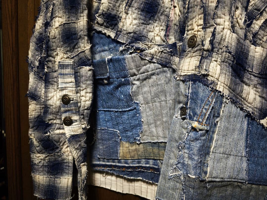 GREG LAUREN 再構築　ドッキング　チェックシャツジャケット　サイズ2