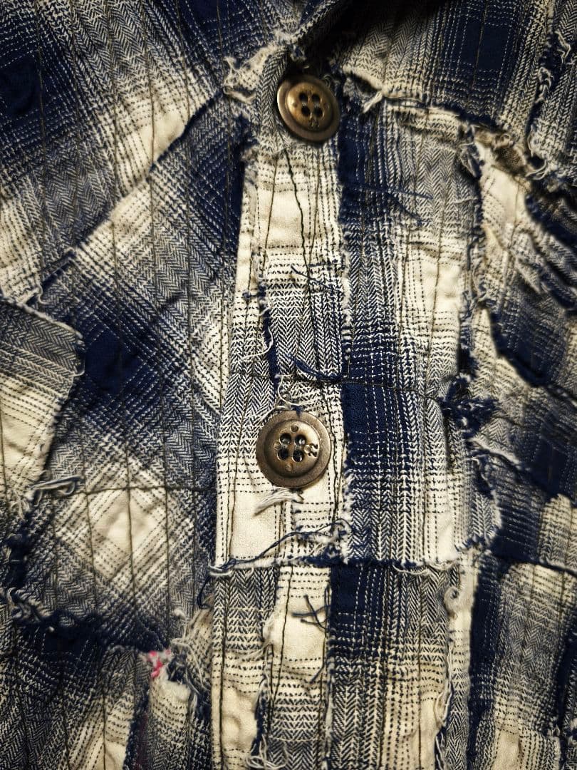 GREG LAUREN 再構築　ドッキング　チェックシャツジャケット　サイズ2