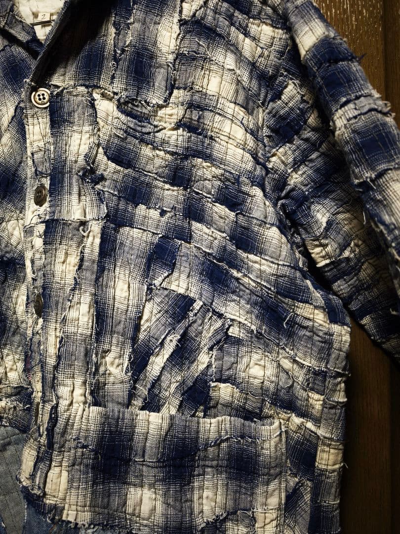 GREG LAUREN 再構築　ドッキング　チェックシャツジャケット　サイズ2