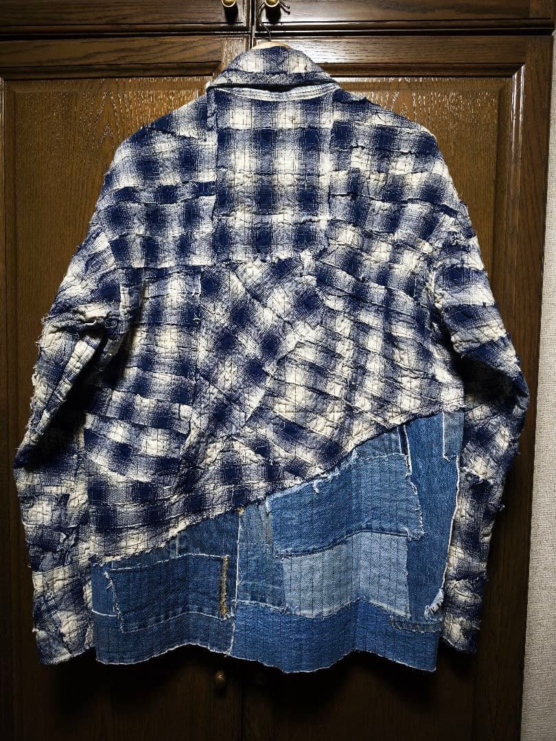 GREG LAUREN 再構築　ドッキング　チェックシャツジャケット　サイズ2