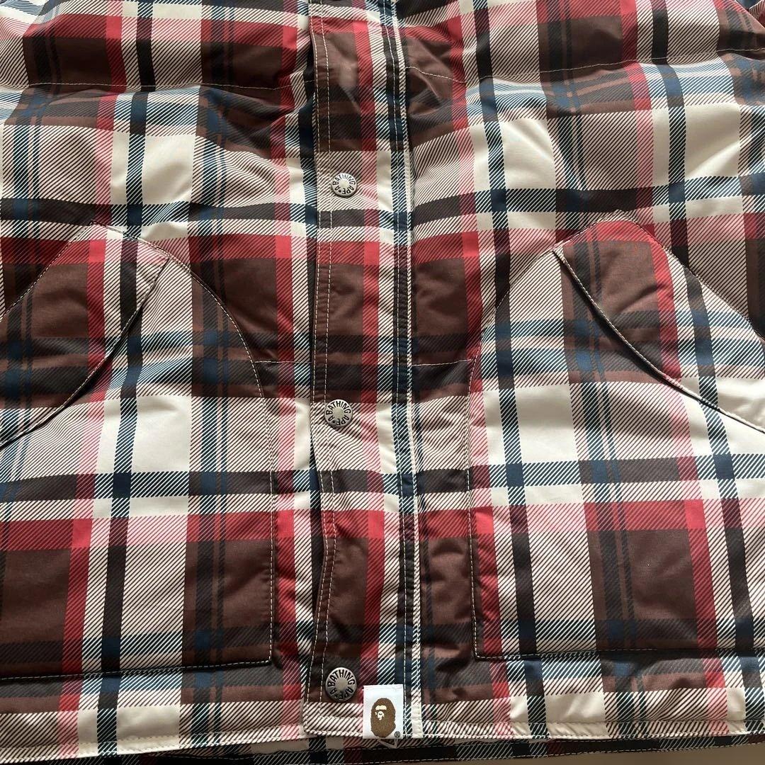 アベイシングエイプ　チェック柄 ノースリーブ ダウンベスト　メンズLサイズ