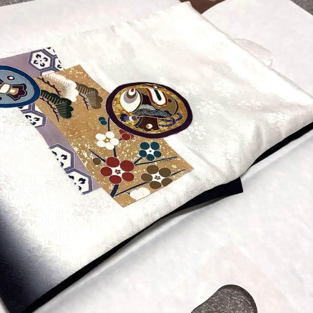 【新品未使用】手書き京友禅 お宮参り 産着 祝着 襦袢付 新品たとう紙付 正絹