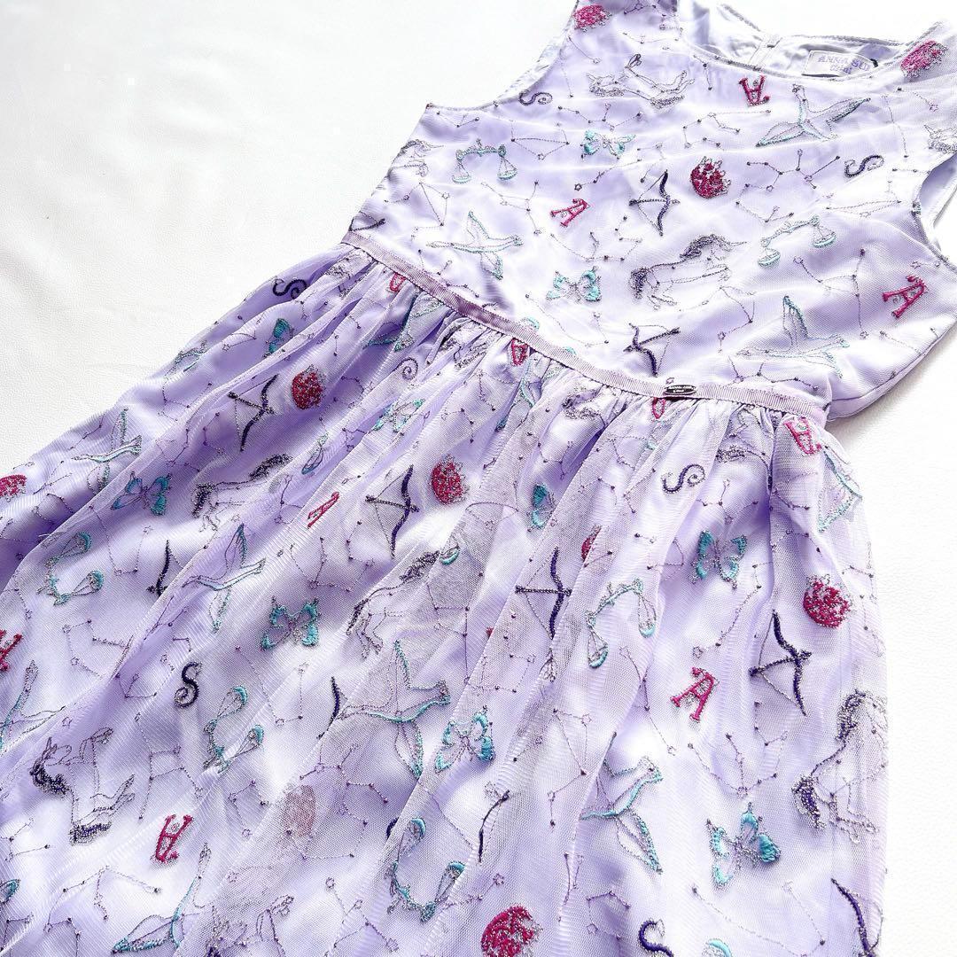 新品 アナスイ　ミニ　星座 刺繍 チュール ドレス ワンピース　豪華