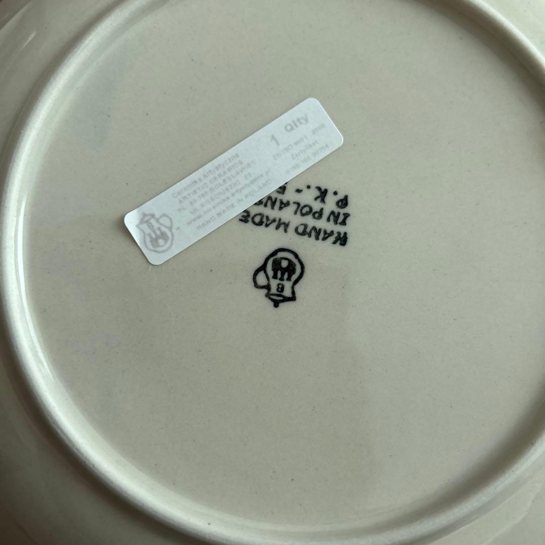 ポーリッシュポタリー　ポーランド食器　ブンツラウカステル　プレート　20センチ