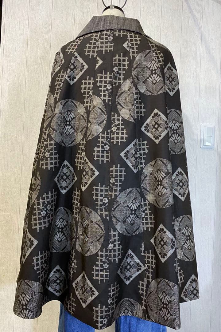 龍郷大島紬 男大島紬 リバーシブル ケープコート