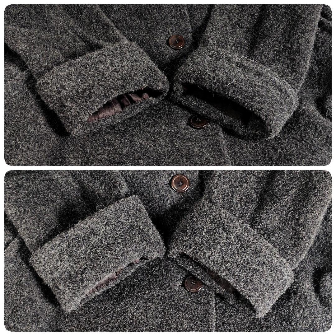 最高級白タグ【極美品】MaxMara アルパカシャギーマキシコート グレー 42