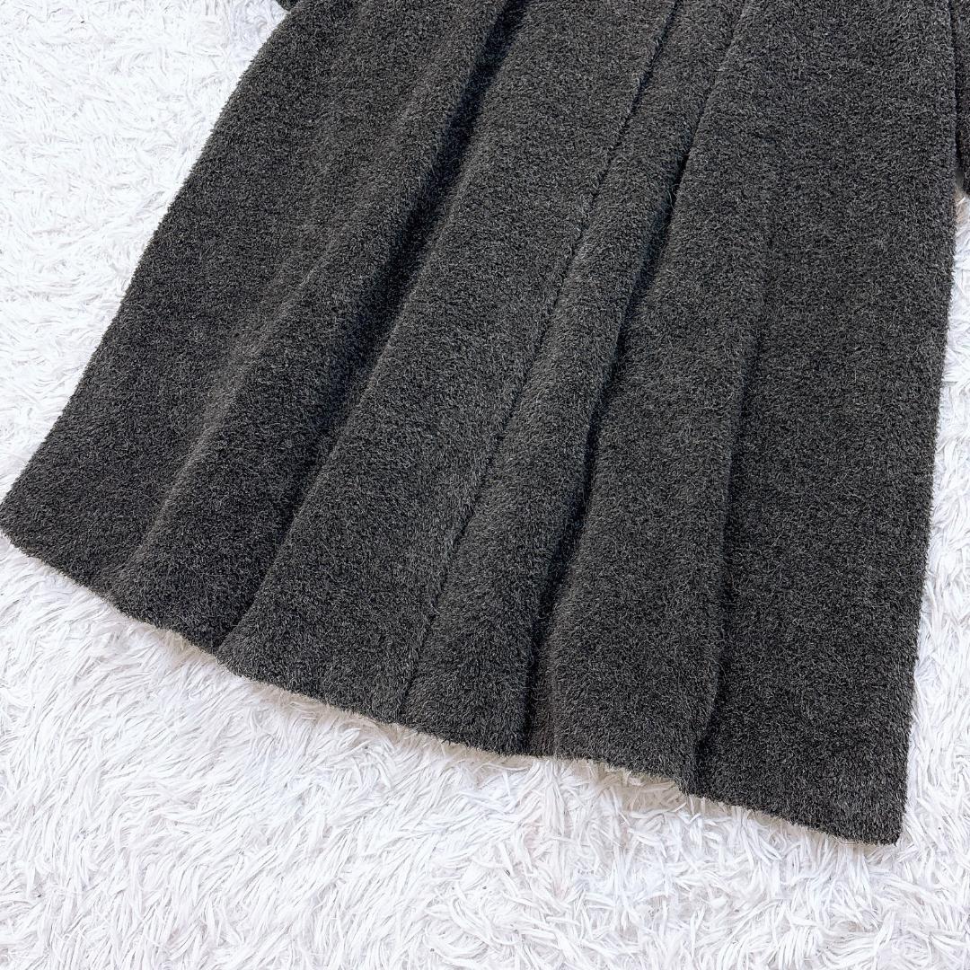 最高級白タグ【極美品】MaxMara アルパカシャギーマキシコート グレー 42