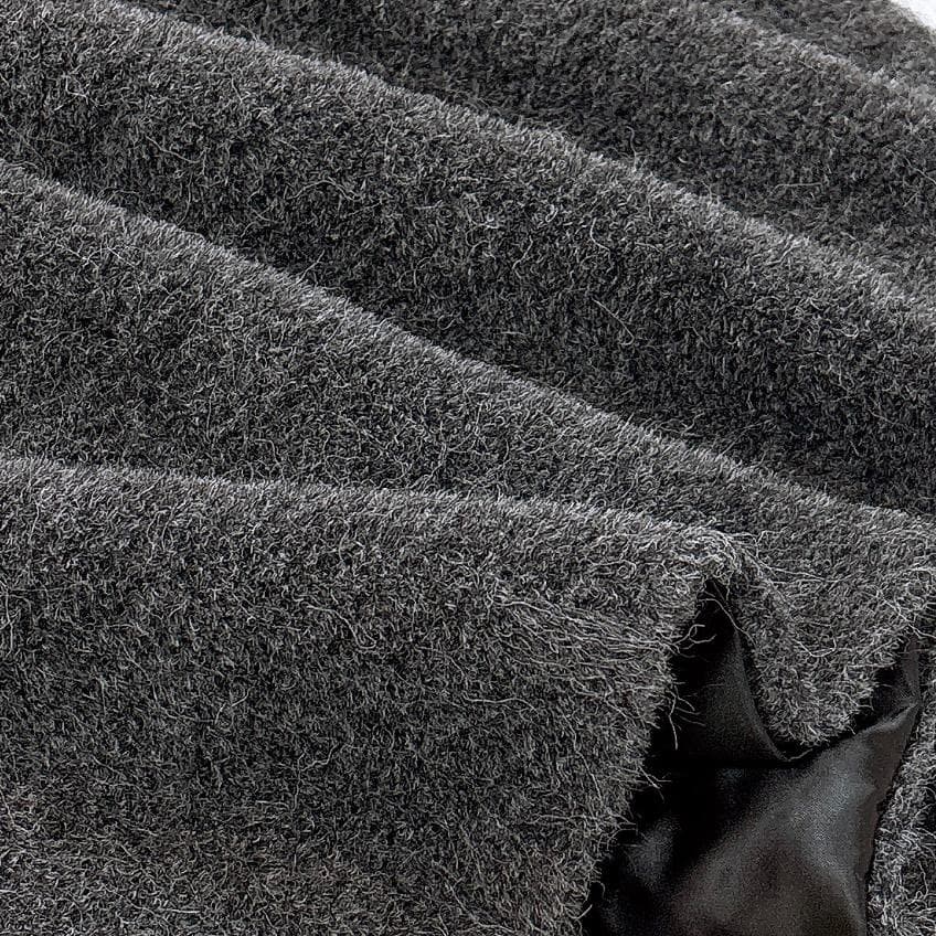 最高級白タグ【極美品】MaxMara アルパカシャギーマキシコート グレー 42