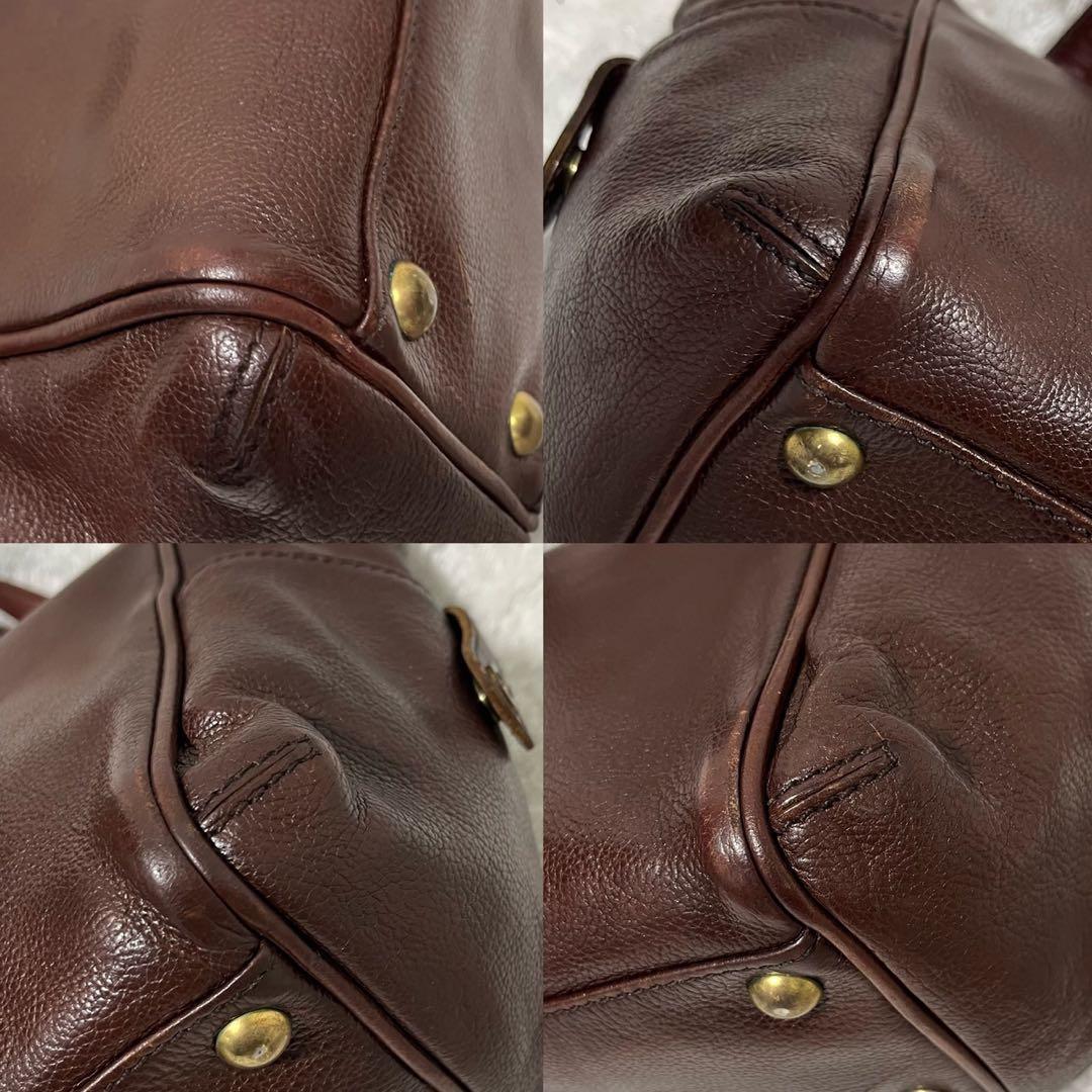 希少✨IL BISONTE 本革 トートバッグ ターンロック ブラウン 南京錠付