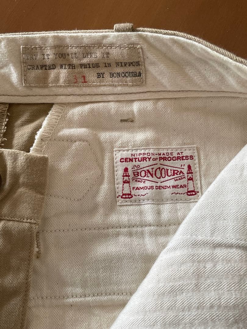 BONCOURAチノパン　チノトラウザー　シンチバック　W31