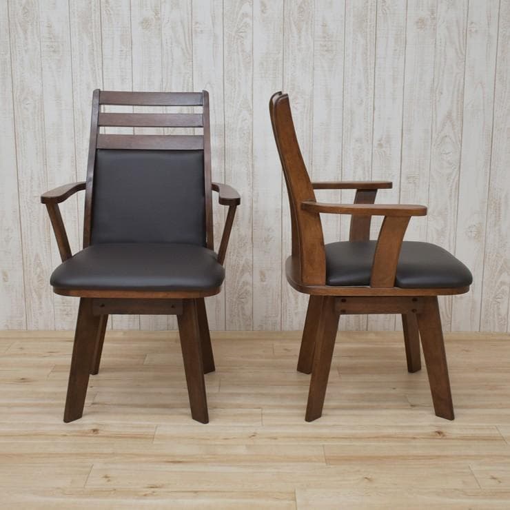 TR DC SC　1脚　アームチェア　回転式　ブラウン＊ブラック　ハイバック