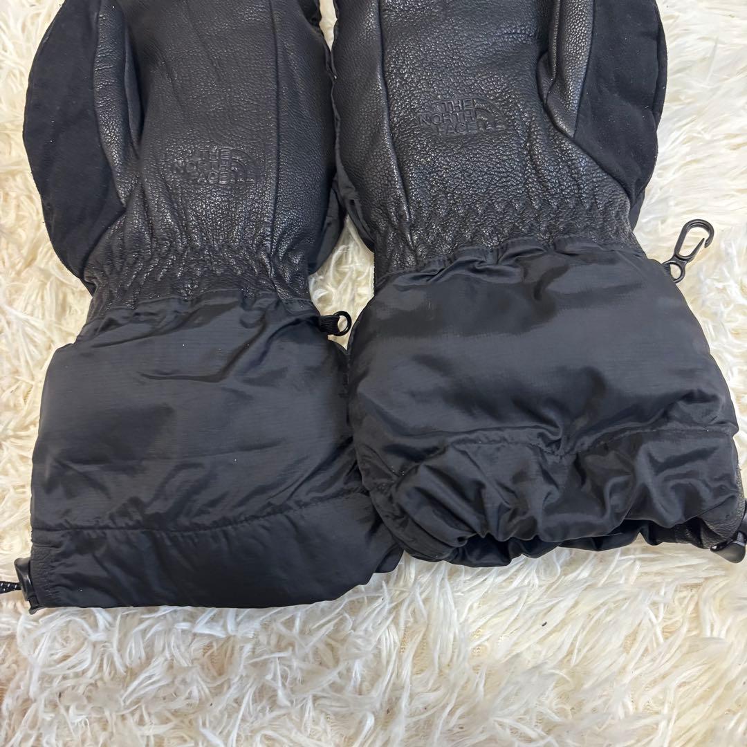 美品 ノースフェイス ダウン グローブ ミトン 黒 スノーボード 防寒 雪国