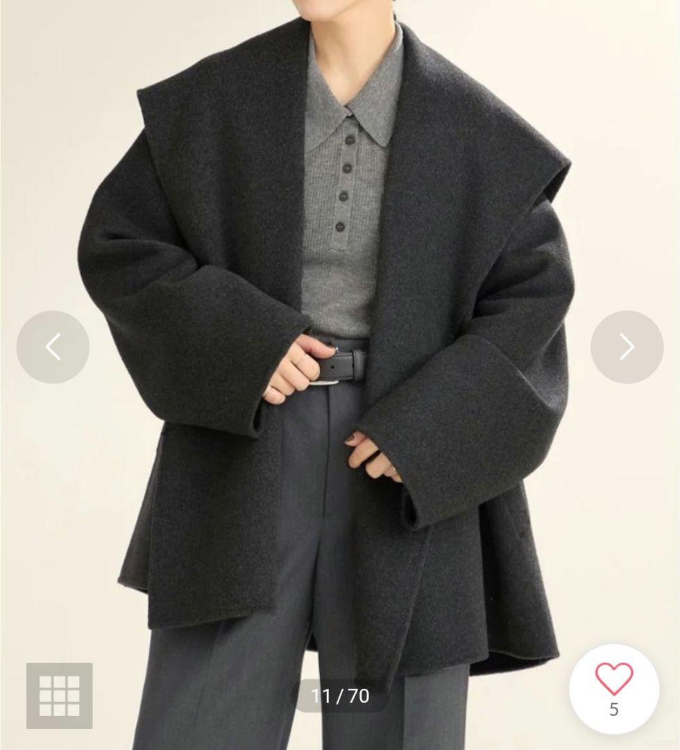 試着のみ24AW plage ハミルトン DRAPE MIDDLE コート 36